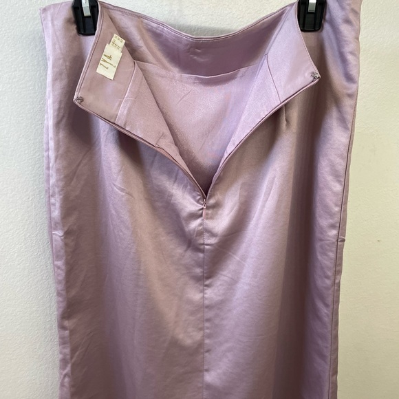 Shiny Lilac Midi Skirt - Picture 2 of 3